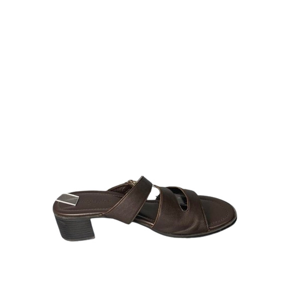 Easy Spirit Womens Brown Faux-Leather Slide Sandals Size 9M With Buckle - Picture 7 of 8
